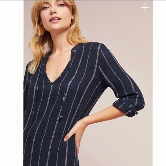 ANTHROPOLOGIE Cloth & Stone Striped Dress NWT XS - Picture 2 of 8